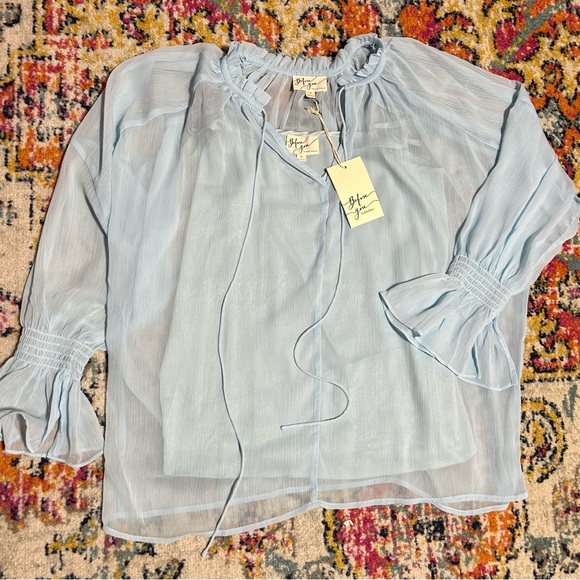 Before You Collection | NWT Saltwater chiffon top 2 piece Small baby blue - Picture 6 of 7